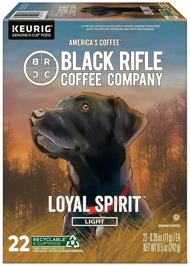 Alt view image 4 of 6 - Black Rifle Coffee Company Loyal Spirit Coffee Keurig K-Cup Pods Light Roast 22/Box (5000384046)