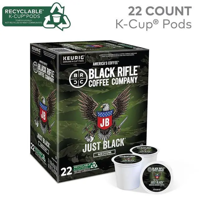Alt view image 2 of 6 - Black Rifle Coffee Company Just Black Coffee Keurig K-Cup Pods Medium Roast 22/Box (5000384042)