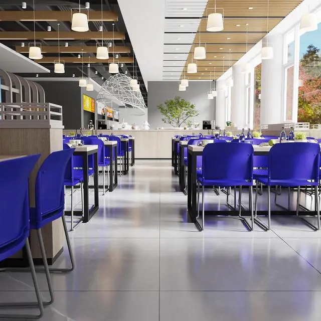 Alt view image 8 of 20 - HERCULES Series 880 lb. Capacity Blue Full Back Contoured Stack Chair with Gray Powder Coated Sled Base