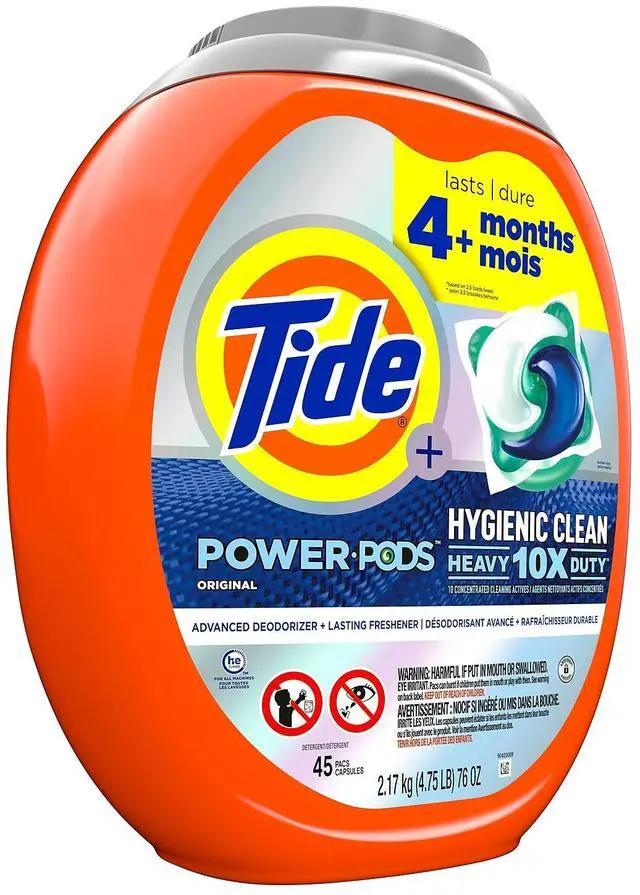 Alt view image 5 of 7 - Hygienic Clean Heavy 10x Duty Power Pods Original Scent 76 oz Tub 45 Pods 4/Carton 80735044