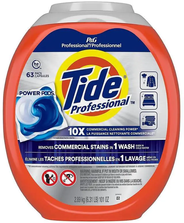 Alt view image 2 of 8 - Commercial Power PODS Laundry Detergent 63 Liquid Pods/Tub 4 Tubs/Carton 80782762