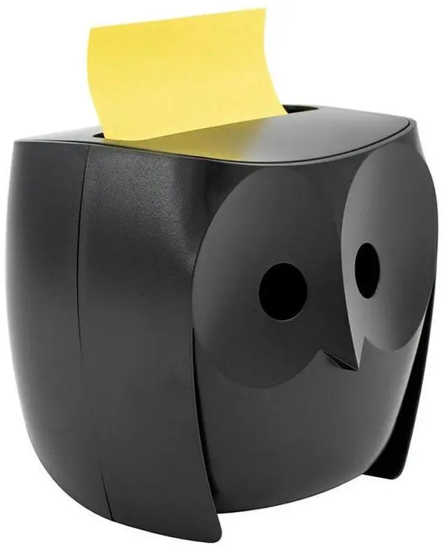 Alt view image 6 of 15 - Post-it Owl Note Dispenser, Includes 1 Pad of Post-it 3 in X 3 in Super Sticky Dispenser Pop-up Notes, 45 Sheets, OWL-330-BK
