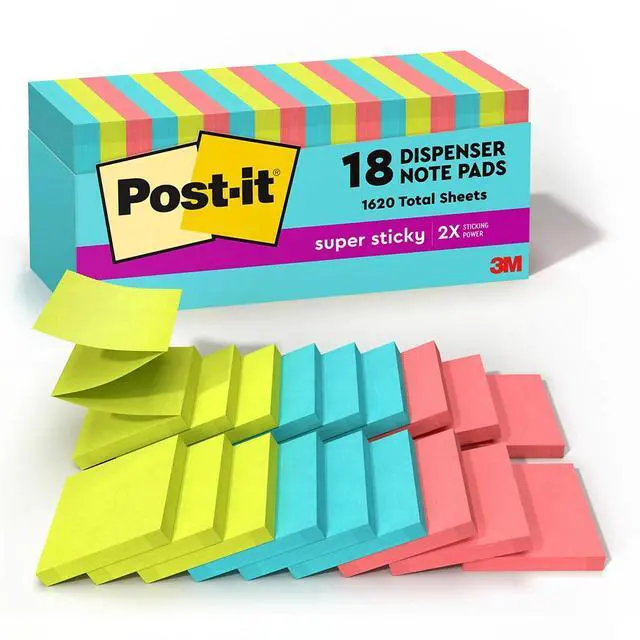 Alt view image 8 of 14 - Post-It Pop-up 3 x 3 Note Refill Miami 100 Notes/Pad 18 Pads/Pack R33018SSMIACP