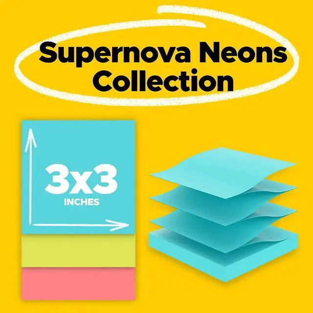 Alt view image 9 of 14 - Post-It Pop-up 3 x 3 Note Refill Miami 100 Notes/Pad 18 Pads/Pack R33018SSMIACP