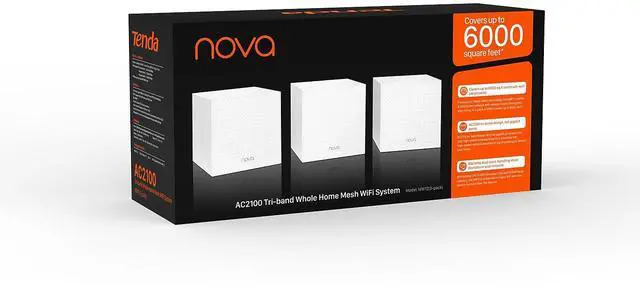 Alt view image 12 of 18 - Tenda MW123PK AC2100 Tri-Band Wireless and Ethernet Whole-Home Mesh Wi-Fi System