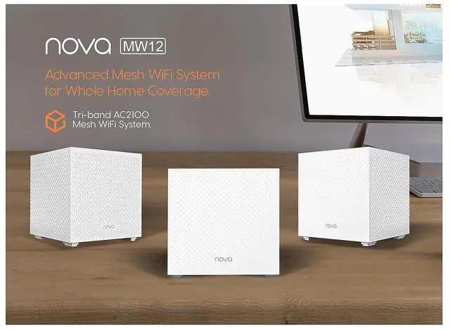 Alt view image 16 of 18 - Tenda MW123PK AC2100 Tri-Band Wireless and Ethernet Whole-Home Mesh Wi-Fi System