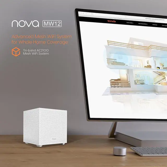 Alt view image 18 of 18 - Tenda MW123PK AC2100 Tri-Band Wireless and Ethernet Whole-Home Mesh Wi-Fi System