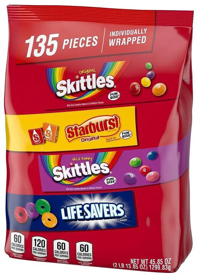 Alt view image 2 of 13 - Skittles Starburst and Life Savers Bulk Party Pack Assorted Flavors 45.85 oz. (459752)