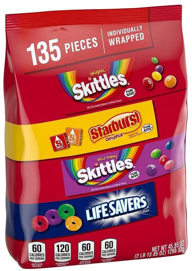 Alt view image 3 of 13 - Skittles Starburst and Life Savers Bulk Party Pack Assorted Flavors 45.85 oz. (459752)