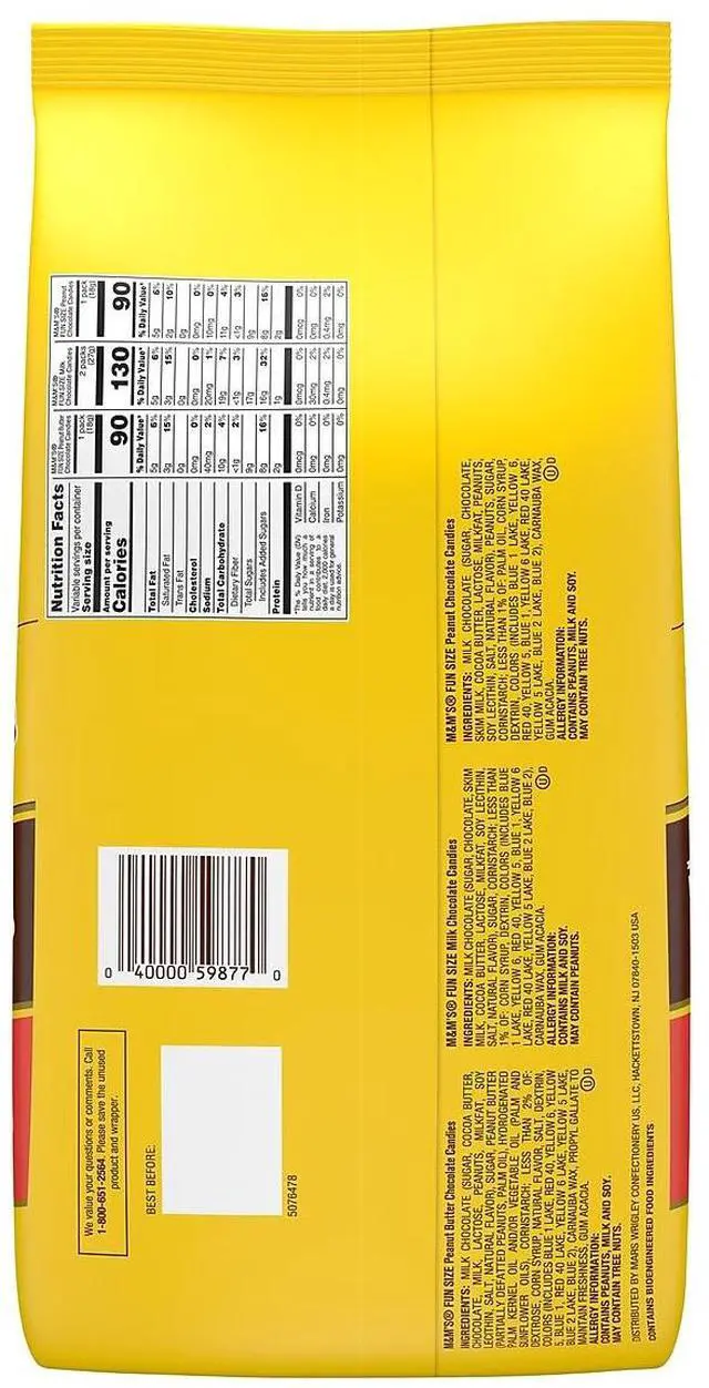 Alt view image 5 of 14 - M&M'S Fun-Size Milk Chocolate Candy Pack 19.41 oz. 35 Pieces (460668)