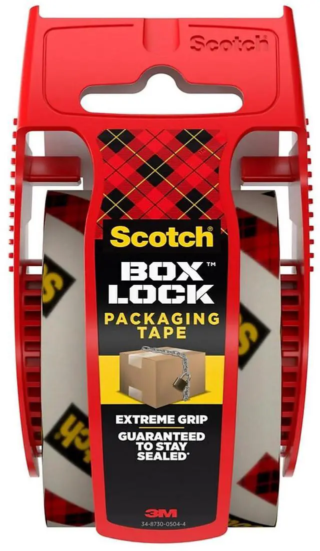 Main image of Scotch Box Lock Heavy Duty Packing Tape with Dispenser 1.88" x 22.2 yds. Clear (195)