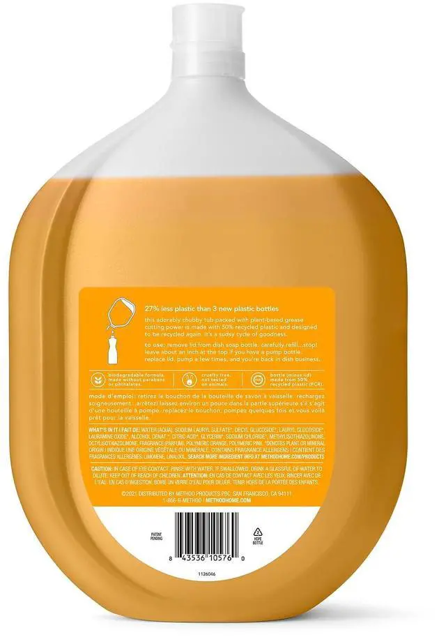 Alt view image 5 of 6 - Dish Soap Refill Tub Clementine Scent 54 oz Tub 4/Carton 328103