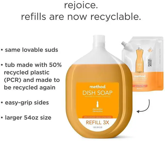 Alt view image 4 of 6 - Dish Soap Refill Tub Clementine Scent 54 oz Tub 4/Carton 328103