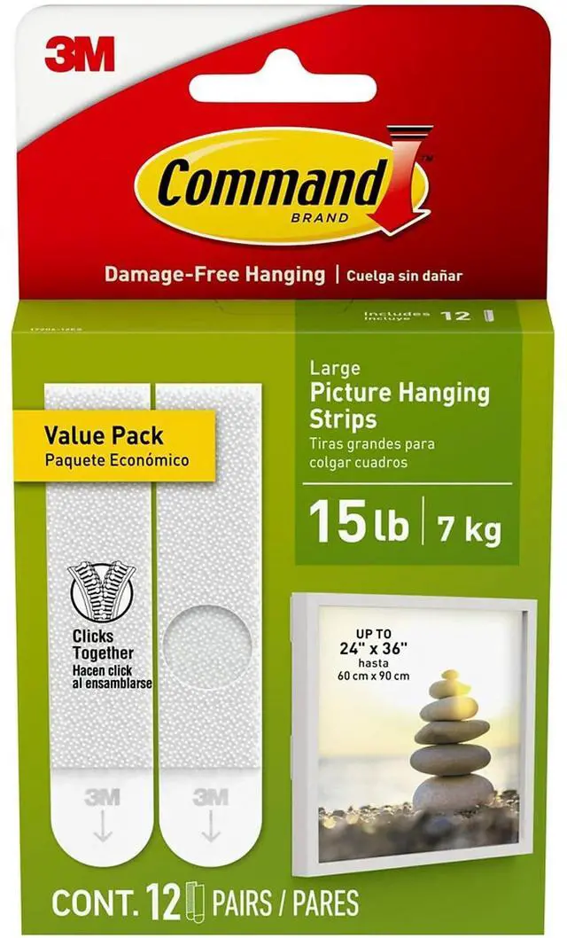 Alt view image 12 of 18 - Command 3/4 In. x 3-5/8 In. White Interlocking Picture Hanger (12 Count)