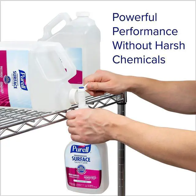 Alt view image 13 of 16 - PURELL Foodservice Surface Sanitizer Fragrance Free 1 gal Bottle 434104EA