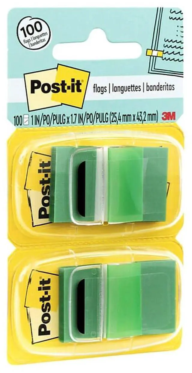 Alt view image 16 of 16 - Post-it Marking Page Flags in Dispensers Green 50 Flags/Dispenser 12 Dispensers