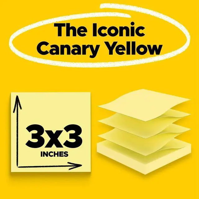 Alt view image 2 of 18 - Post-it Pop-up 3 x 3 Note Refill Canary Yellow 90-Sheet 12/Pack R33012SSCY