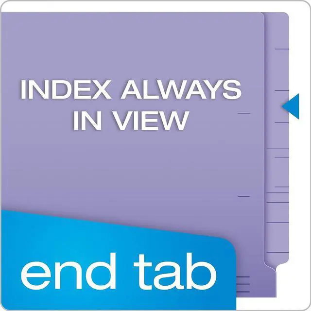 Alt view image 5 of 9 - Tops Pendaflex H110DPR Reinforced Two-Ply Folders  Straight Cut  End Tab  Letter  Purple  100/Box