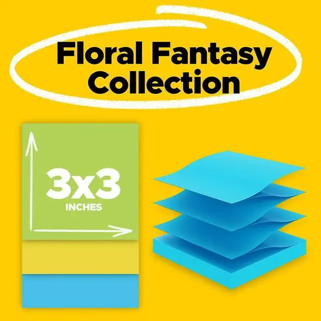 Alt view image 19 of 20 - 3M R33012AU Pop-Up Note Refills  3 x 3  Five Ultra Colors  12 100-Sheet Pads Pack