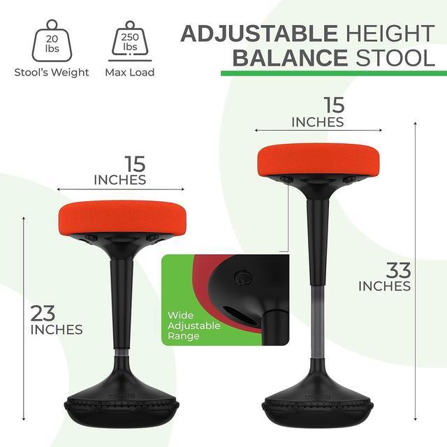 Alt view image 11 of 14 - Wobble Stool Standing Desk Stool - tall office chair for standing desk chair wobble stools for classroom seating adhd chair height adjustable stool 23-33" Active stool for standing desk wobble chairs