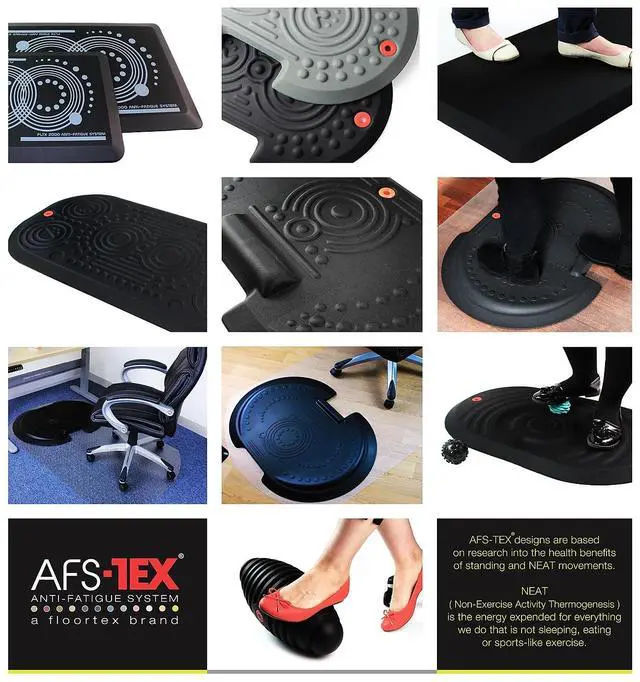 Alt view image 14 of 20 - Floortex Indoor Modern Floor pad AFS-TEX 2000X Gray Active Anti-Fatigue Mat - 16" x 24"