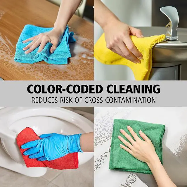 Alt view image 19 of 20 - Rubbermaid Commercial Microfiber Cleaning Cloths 12 x 12 Blue 24/Pack 1820579