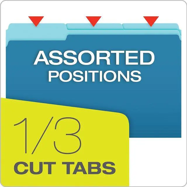 Alt view image 3 of 7 - Pendaflex Interior File Folders 1/3 Cut Top Tab Legal Bright Assorted 100/Box 435013ASST