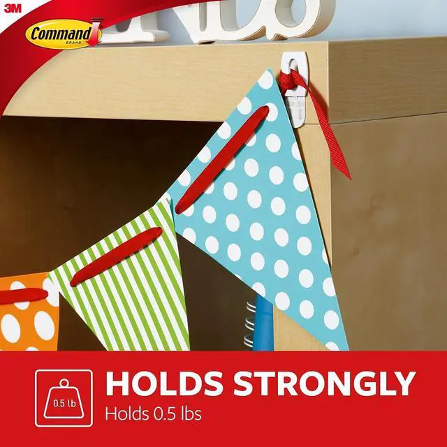 Alt view image 2 of 7 - Command Clear Hooks & Strips Plastic Mini 6 Hooks & 8 Strips/Pack 17006CLR