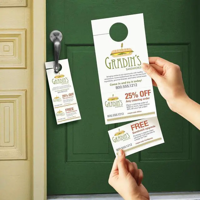 Alt view image 3 of 20 - Avery Door Hanger with Tear-Away Cards, Uncoated, Matte, Two-Sided Printing, 4-1/4" x 11", 80 Cards (16150)
