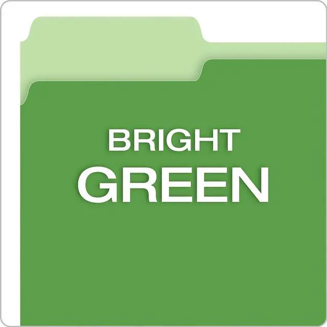 Alt view image 6 of 8 - Pendaflex Interior File Folders 1/3 Cut Top Tab Letter Bright Green 100/Box 421013BGR
