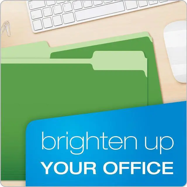 Alt view image 8 of 8 - Pendaflex Interior File Folders 1/3 Cut Top Tab Letter Bright Green 100/Box 421013BGR