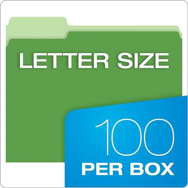 Alt view image 7 of 8 - Pendaflex Interior File Folders 1/3 Cut Top Tab Letter Bright Green 100/Box 421013BGR
