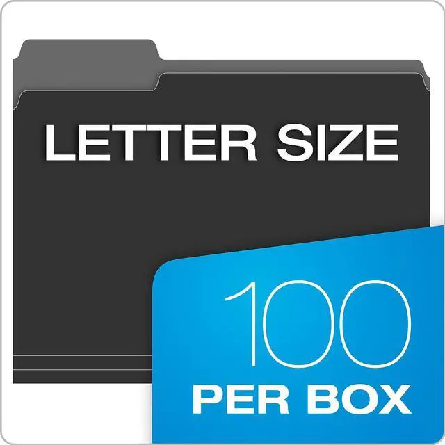 Alt view image 7 of 8 - Pendaflex Interior File Folders 1/3 Cut Top Tab Letter Black 100/Box 421013BLA