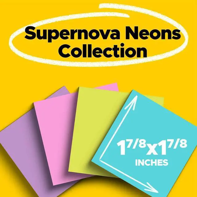 Alt view image 15 of 20 - Post-it Super Sticky Pads in Miami Colors 2 x 2 Miami 90/Pad 8 Pads/Pack 6228SSMIA