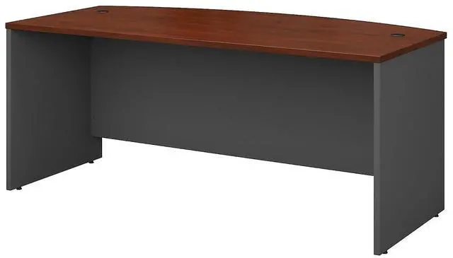 Alt view image 8 of 14 - Bush (BBF) - WC-24446 - Bush Furniture Wood Desk Shell with Bow Front - 72 - Hansen Cherry - Series C