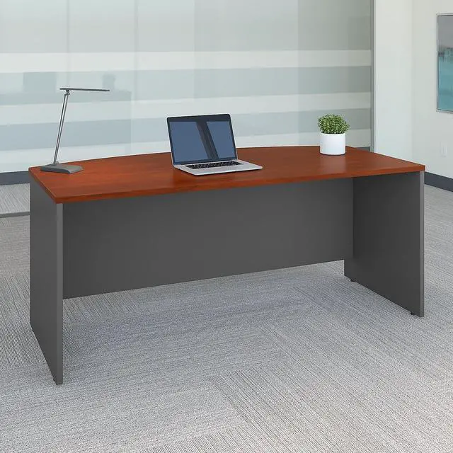 Alt view image 9 of 14 - Bush (BBF) - WC-24446 - Bush Furniture Wood Desk Shell with Bow Front - 72 - Hansen Cherry - Series C