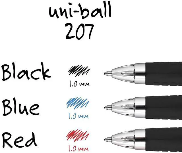 Alt view image 4 of 7 - uni-ball 207 RT Retractable Gel Pens Bold Point Black Ink 344742