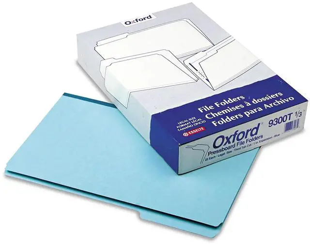 Alt view image 5 of 6 - Pendaflex Pressboard Expanding File Folders 1/3 Cut Top Tab Legal Blue 25/Box 9300T13