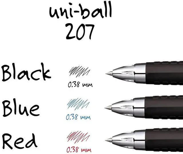 Alt view image 5 of 8 - uni-ball 1790922 207 GEL Pen, 0.38mm, Black