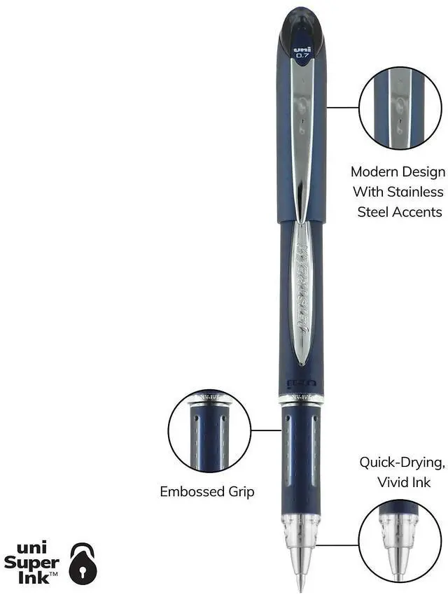 Alt view image 4 of 8 - uni-ball Jetstream Stick Ballpoint Pen Fine 0.7mm Black Ink Black Barrel 40173