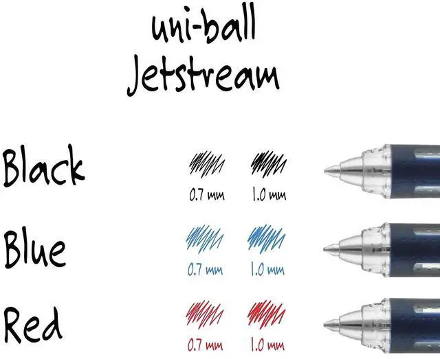 Alt view image 5 of 8 - uni-ball Jetstream Stick Ballpoint Pen Fine 0.7mm Black Ink Black Barrel 40173