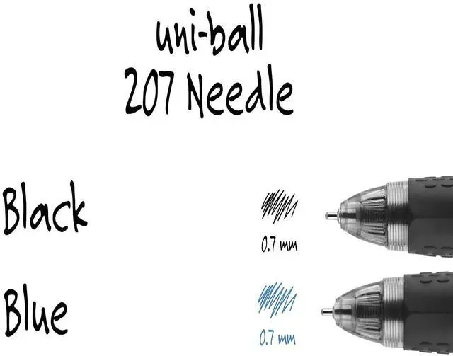 Alt view image 4 of 7 - uni-ball 207 Needle Signo Retractable Gel Pens Medium Point 752362