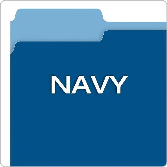 Alt view image 5 of 8 - Pendaflex Colored File Folders 1/3 CutTop Tab Letter Navy Blue/Light Navy Blue 100/Box 15213NAV