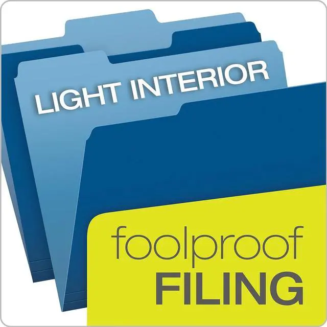 Alt view image 4 of 8 - Pendaflex Colored File Folders 1/3 CutTop Tab Letter Navy Blue/Light Navy Blue 100/Box 15213NAV