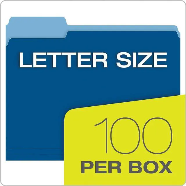 Alt view image 6 of 8 - Pendaflex Colored File Folders 1/3 CutTop Tab Letter Navy Blue/Light Navy Blue 100/Box 15213NAV