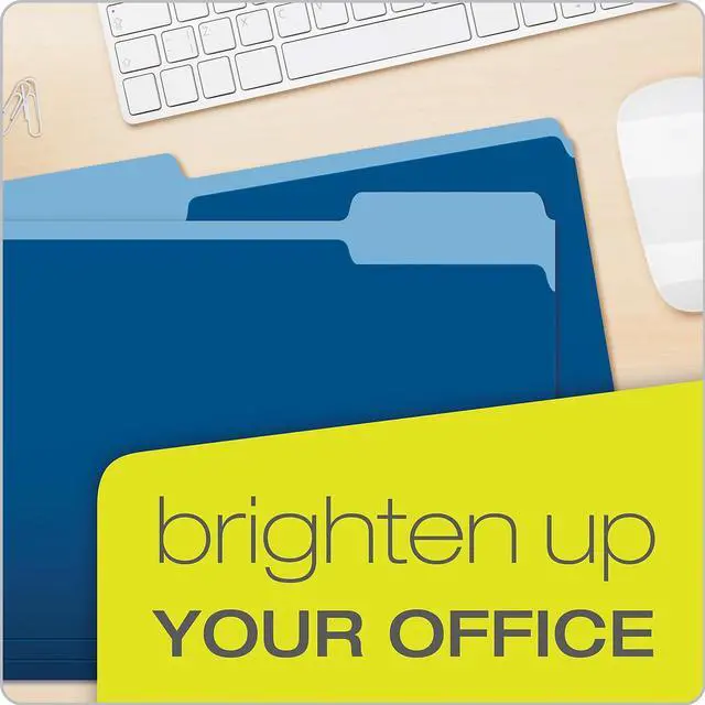 Alt view image 7 of 8 - Pendaflex Colored File Folders 1/3 CutTop Tab Letter Navy Blue/Light Navy Blue 100/Box 15213NAV