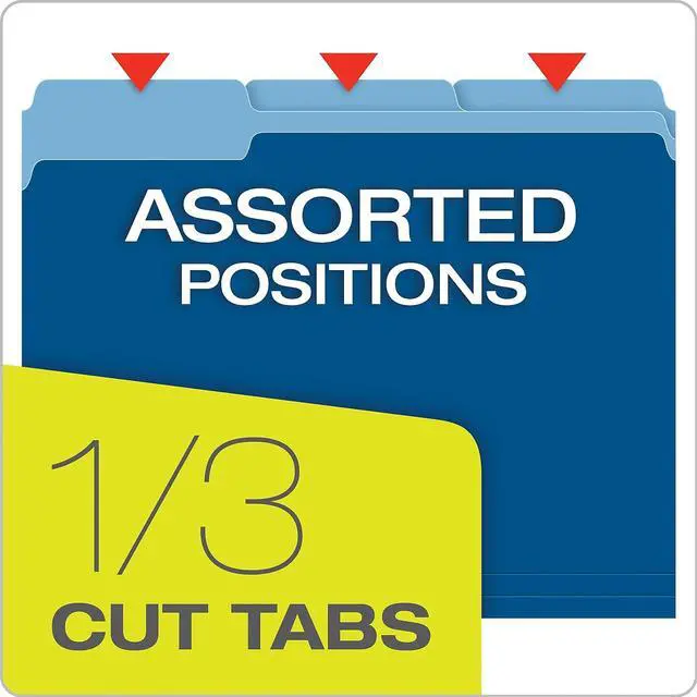 Alt view image 3 of 8 - Pendaflex Colored File Folders 1/3 CutTop Tab Letter Navy Blue/Light Navy Blue 100/Box 15213NAV
