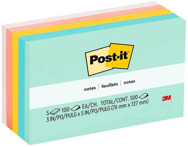 Alt view image 9 of 15 - 3M 655AST 3 x 5  Five Pastel Colors  Five 100-Sheet Pads Pack
