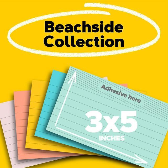 Alt view image 10 of 15 - 3M 655AST 3 x 5  Five Pastel Colors  Five 100-Sheet Pads Pack