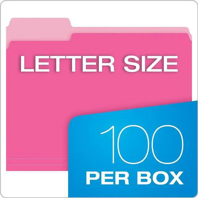 Alt view image 7 of 8 - Pendaflex Interior File Folders 1/3 Cut Top Tab Letter Pink 100/Box 421013PIN